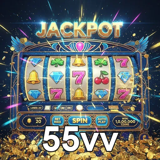 Imagem de um jogo de caça-níqueis ilustrando o site 55vv, especializado em slots e jogos de cassino online.